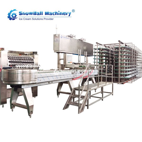 Línea de extrusión y endurecimiento de helados